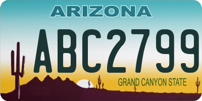AZ license plate ABC2799