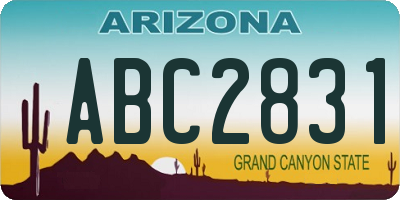 AZ license plate ABC2831
