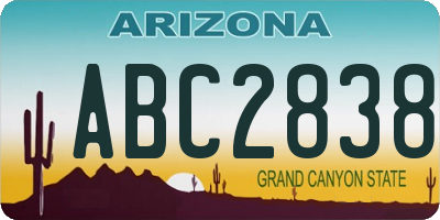 AZ license plate ABC2838