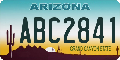 AZ license plate ABC2841