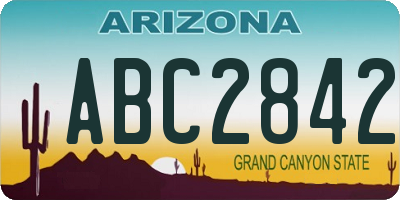 AZ license plate ABC2842
