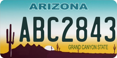 AZ license plate ABC2843