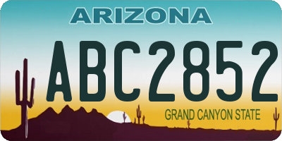 AZ license plate ABC2852