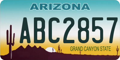AZ license plate ABC2857