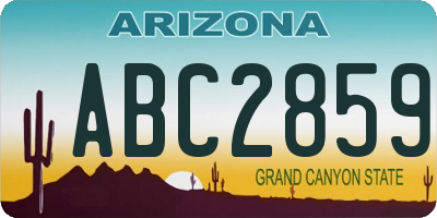 AZ license plate ABC2859