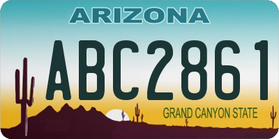 AZ license plate ABC2861