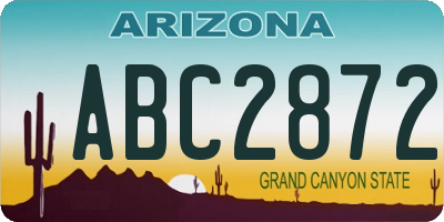 AZ license plate ABC2872