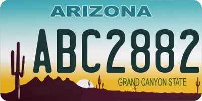 AZ license plate ABC2882