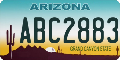 AZ license plate ABC2883