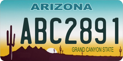 AZ license plate ABC2891