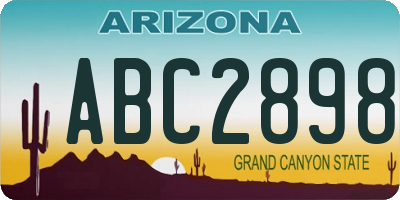 AZ license plate ABC2898