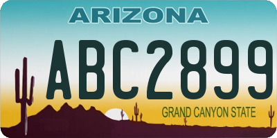 AZ license plate ABC2899