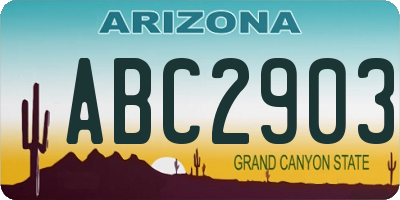 AZ license plate ABC2903