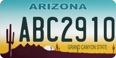 AZ license plate ABC2910