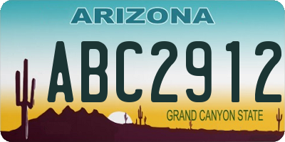 AZ license plate ABC2912