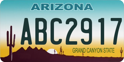 AZ license plate ABC2917