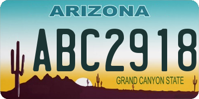 AZ license plate ABC2918