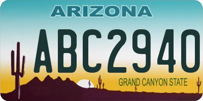 AZ license plate ABC2940