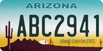 AZ license plate ABC2941