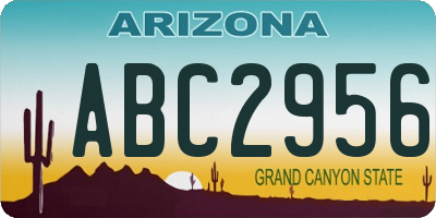 AZ license plate ABC2956