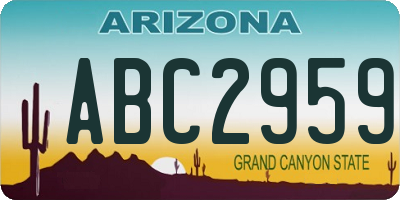 AZ license plate ABC2959