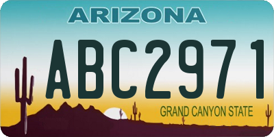 AZ license plate ABC2971