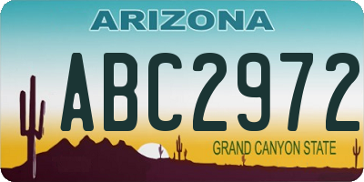 AZ license plate ABC2972