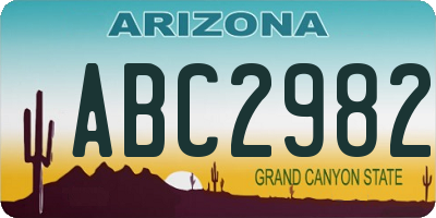 AZ license plate ABC2982