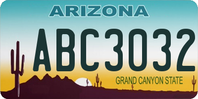 AZ license plate ABC3032