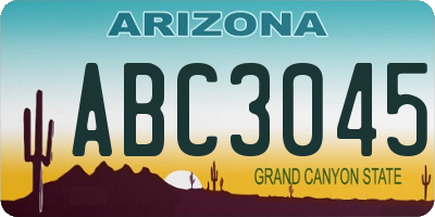 AZ license plate ABC3045