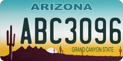 AZ license plate ABC3096