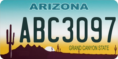 AZ license plate ABC3097