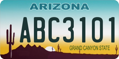 AZ license plate ABC3101