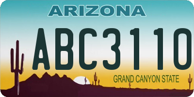 AZ license plate ABC3110