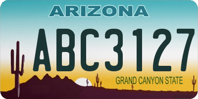 AZ license plate ABC3127