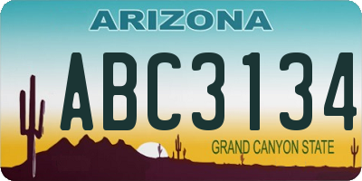 AZ license plate ABC3134