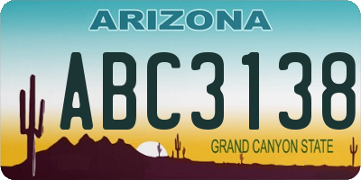 AZ license plate ABC3138