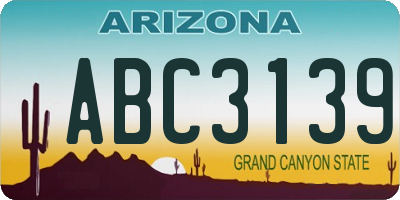 AZ license plate ABC3139