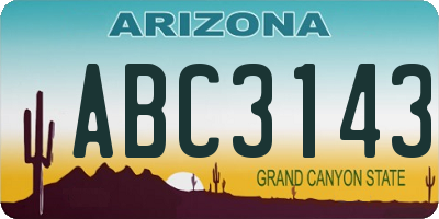 AZ license plate ABC3143