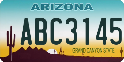 AZ license plate ABC3145