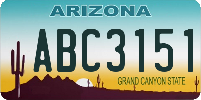 AZ license plate ABC3151