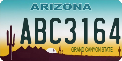 AZ license plate ABC3164