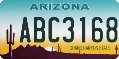 AZ license plate ABC3168