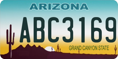 AZ license plate ABC3169
