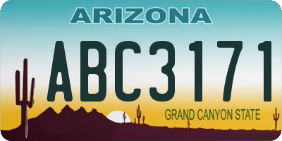AZ license plate ABC3171