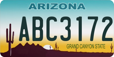 AZ license plate ABC3172