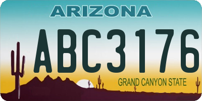 AZ license plate ABC3176