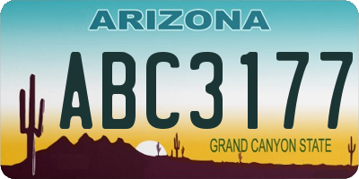 AZ license plate ABC3177