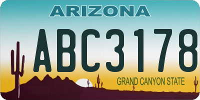 AZ license plate ABC3178