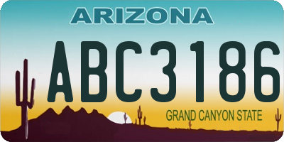 AZ license plate ABC3186